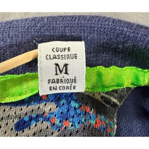 Robert Graham Polo Shirt Men Medium Blue Short Sleeve Contrast Stitch Classic - Picture 13 of 16